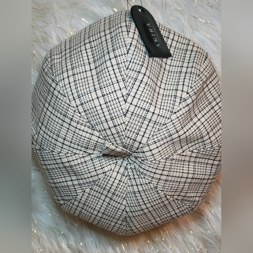 Akira Newsboy Hat-Brand New-Cream Black
